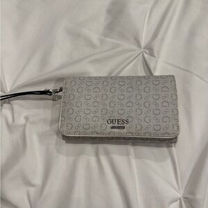 Guess Gray Monogram Wristlet Wallet